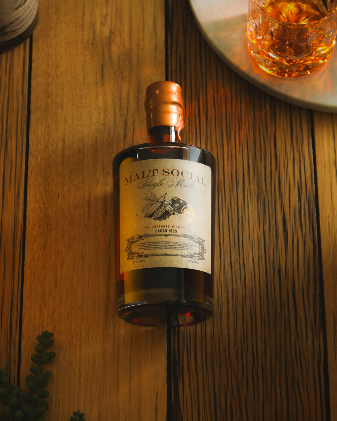 Malt Social x Loaded Barrel - Cacao Nib Seasoned Single Malt Whisky, 51% ABV