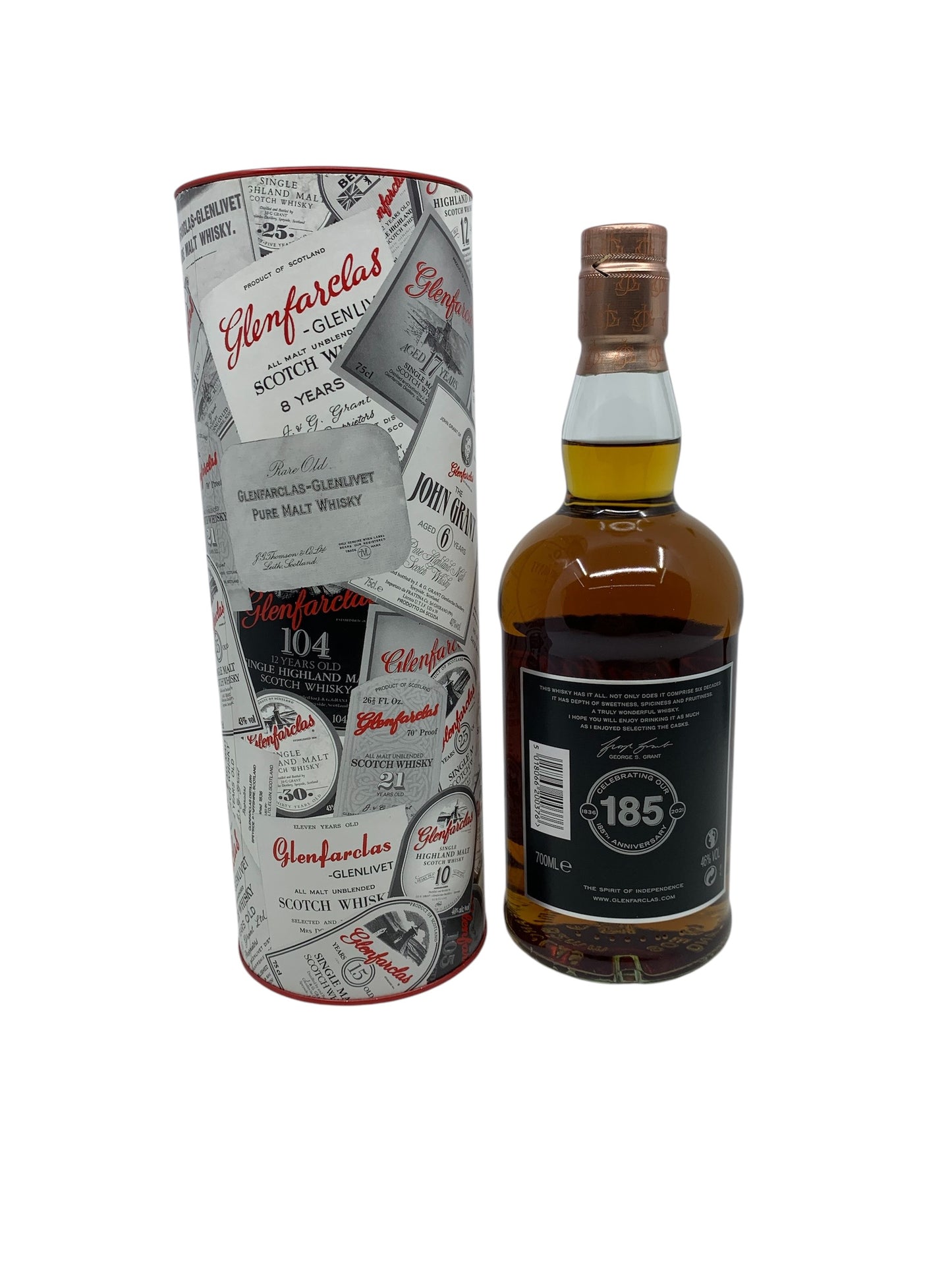 Glenfarclas 185 - Highland Single Malt Whisky, 185 Anniversary Edition, 700ml, 46% abv