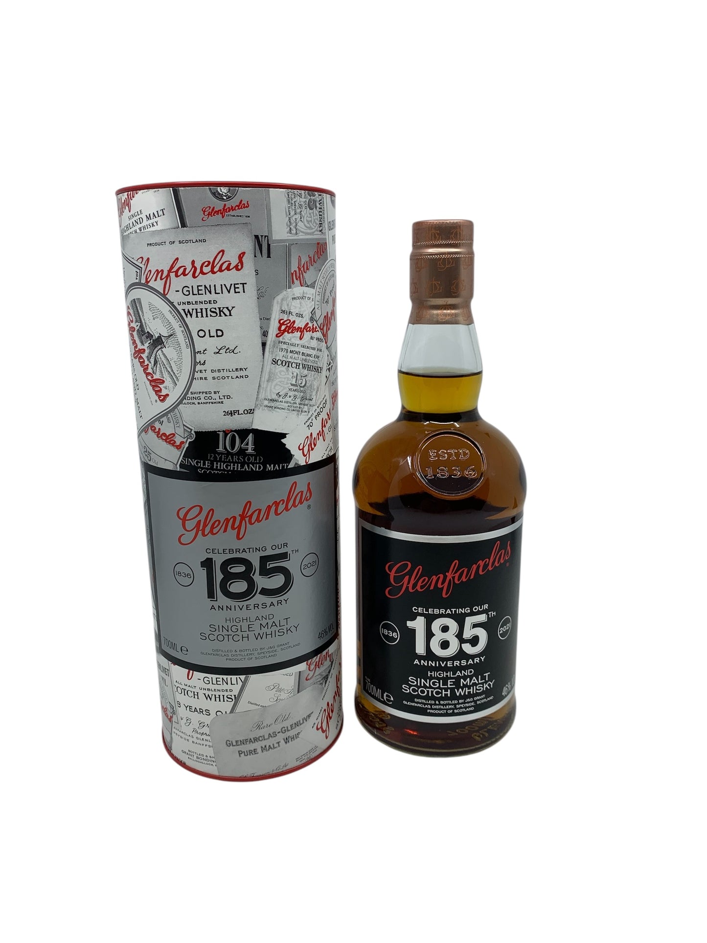 Glenfarclas 185 - Highland Single Malt Whisky, 185 Anniversary Edition, 700ml, 46% abv