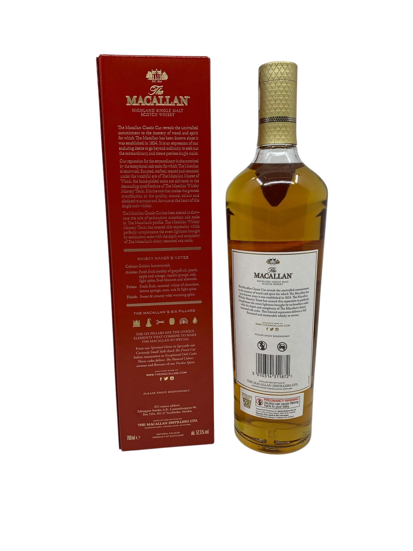 "Macallan Classic Cut, Highland Single Malt Whisky, Matured in Oak Casks (Grapefruit and Vanilla), Limited 2022 Edition, 700ml, 52.5% abv "